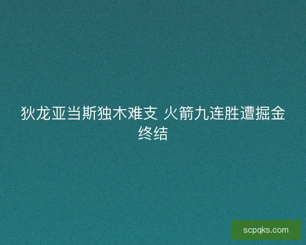 狄龙亚当斯独木难支 火箭九连胜遭掘金终结